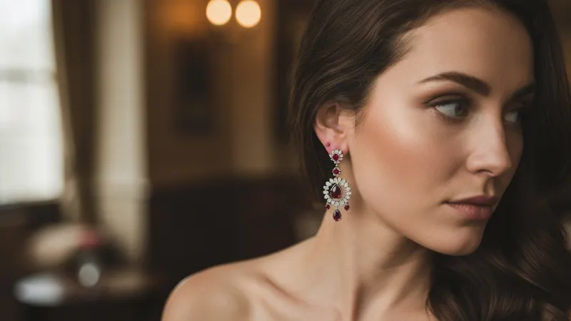 Boucles d'oreilles rubis pendantes : élégance et style