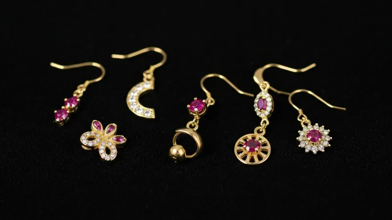 Boucles d'oreilles rubis serties : éclat et raffinement