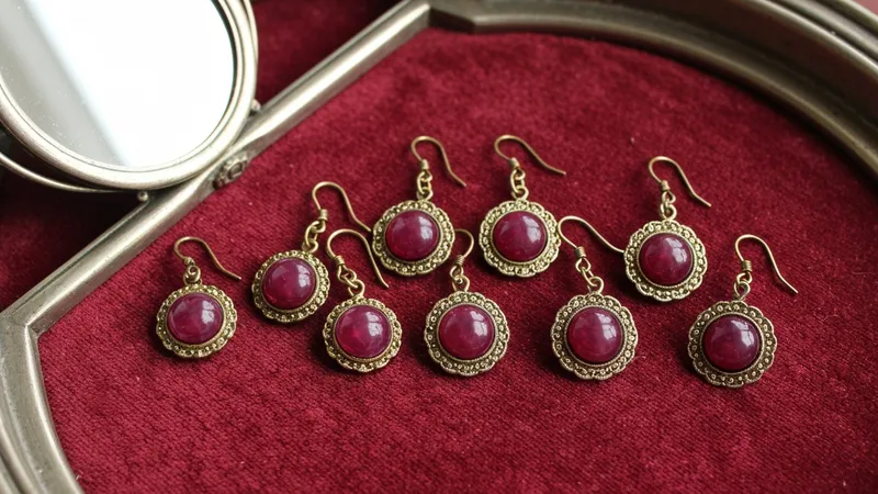 Boucles d'oreilles rubis vintage : charme d'autrefois
