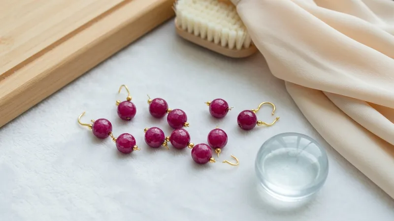 Entretien des matériaux des boucles d'oreilles rubis