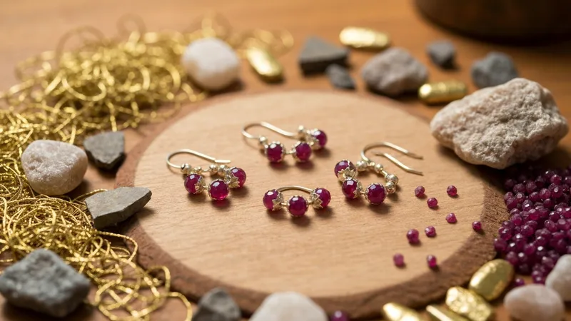 Matériaux recyclés pour les boucles d'oreilles rubis : éthique et style