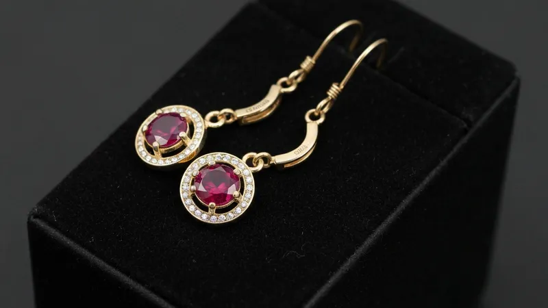 Créoles rubis classiques intemporelles